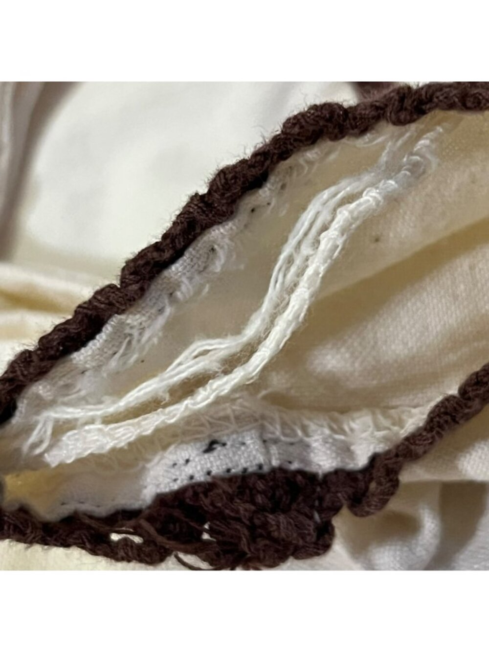 Vintage Prairie Maxi Dress Used Womens Small Cream Brown Boho - Picture 8 of 16